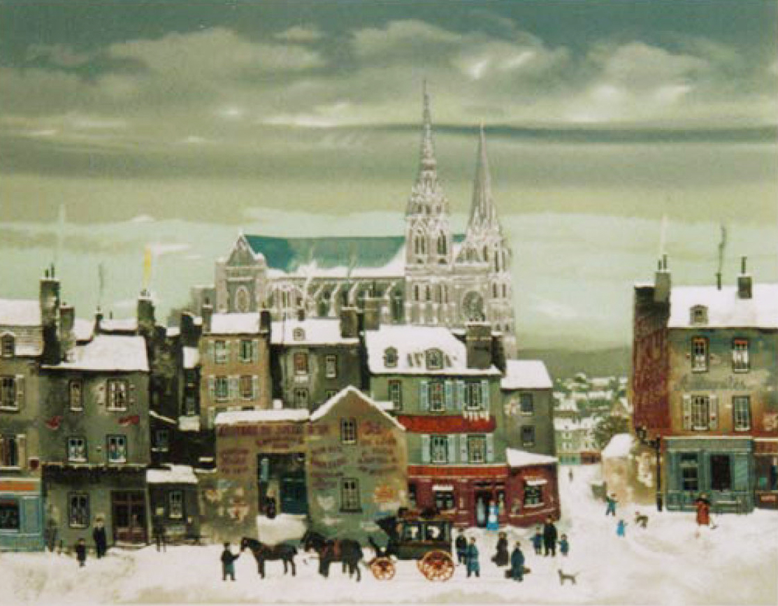 ミッシェル・ドラクロワの絵画作品　タイトルは、雪のノートルダム